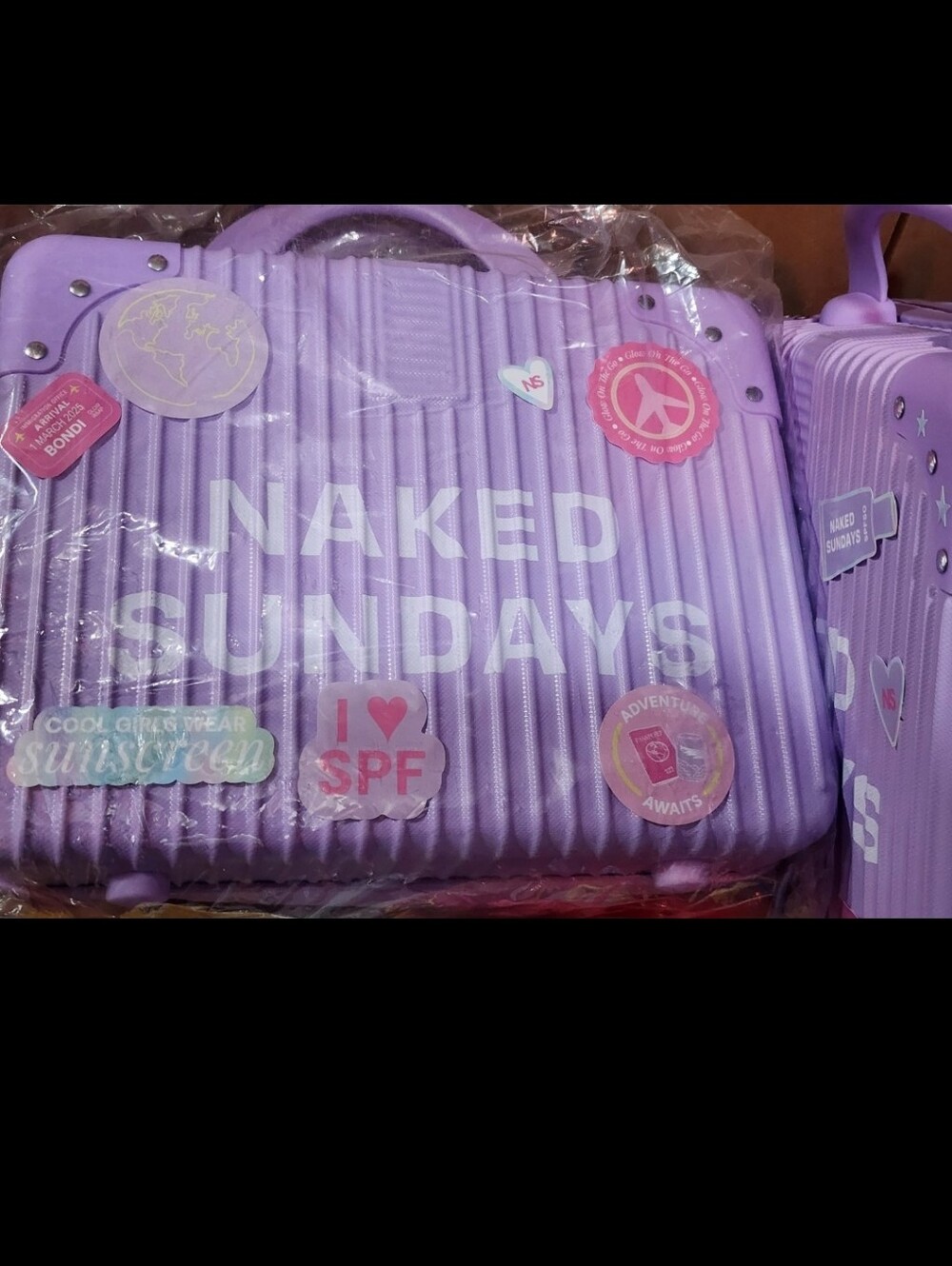 Naked Naked Sundays SPF Lilac Carry-on Case. Nwt